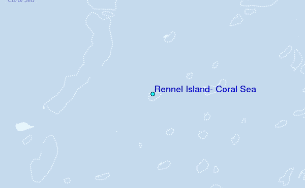 Rennel Island, Coral Sea Tide Station Location Map