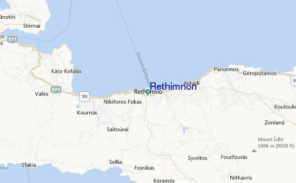 Réthimnon Tide Station Location Map