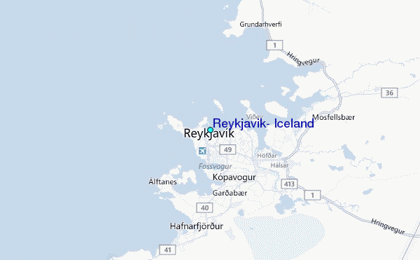 Reykjavik, Iceland Tide Station Location Map