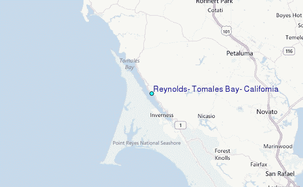 Reynolds, Tomales Bay, California Tide Station Location Map