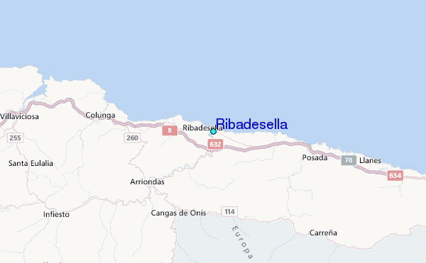 Ribadesella Tide Station Location Map