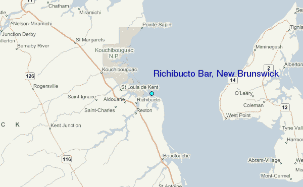 Richibucto Bar, New Brunswick Tide Station Location Map