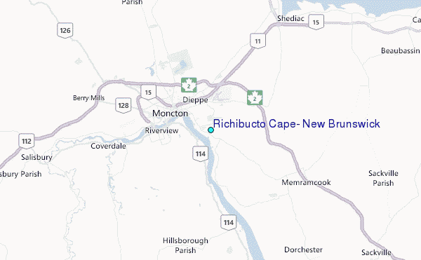 Richibucto Cape, New Brunswick Tide Station Location Map
