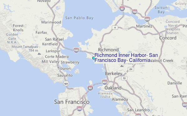 Richmond Inner Harbor, San Francisco Bay, California Tide Station Location Map