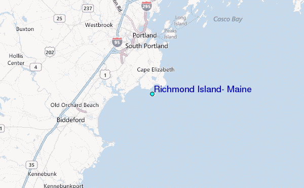 Richmond Island, Maine Tide Station Location Map