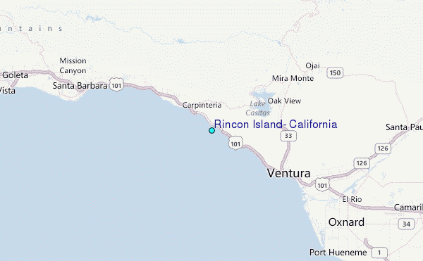 Rincon Island, California Tide Station Location Map
