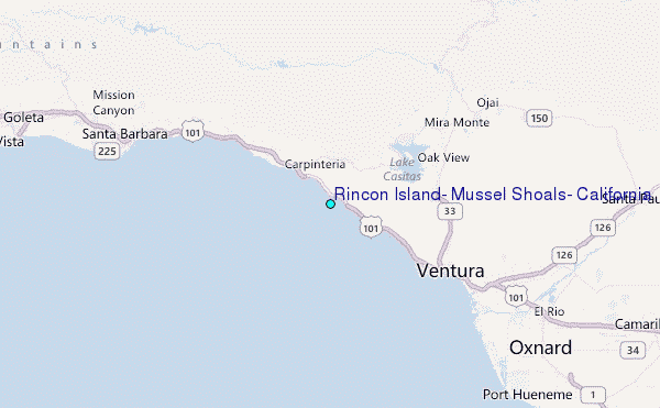 Rincon Island, Mussel Shoals, California Tide Station Location Map