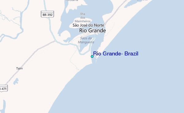Rio Grande, Brazil Tide Station Location Map