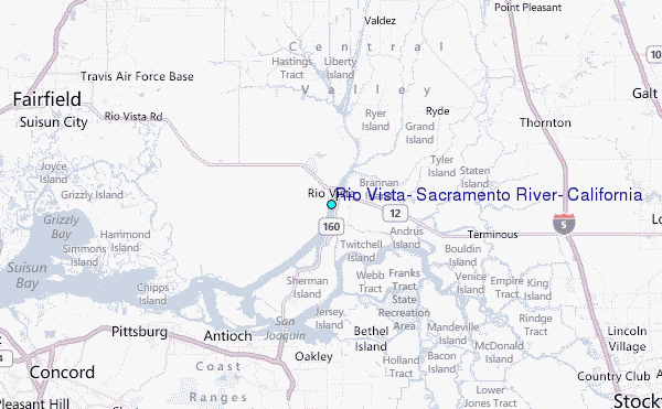 Rio Vista, Sacramento River, California Tide Station Location Map