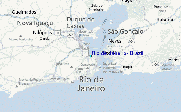 Rio de Janeiro, Brazil Tide Station Location Map