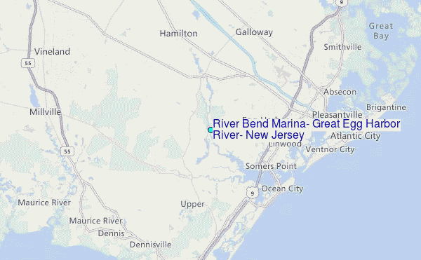 River Bend Marina, Great Egg Harbor River, New Jersey Tide Station Location Map