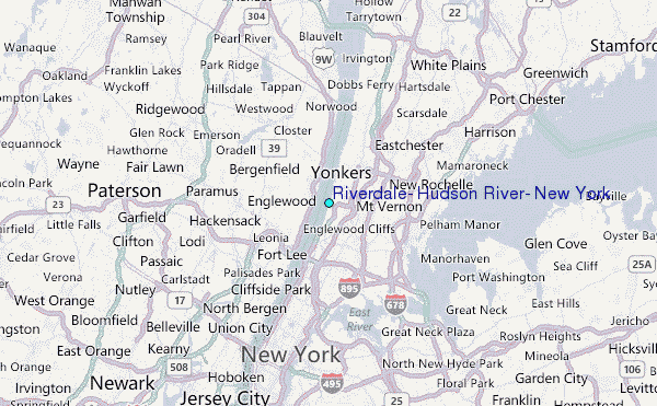 Riverdale, Hudson River, New York Tide Station Location Map