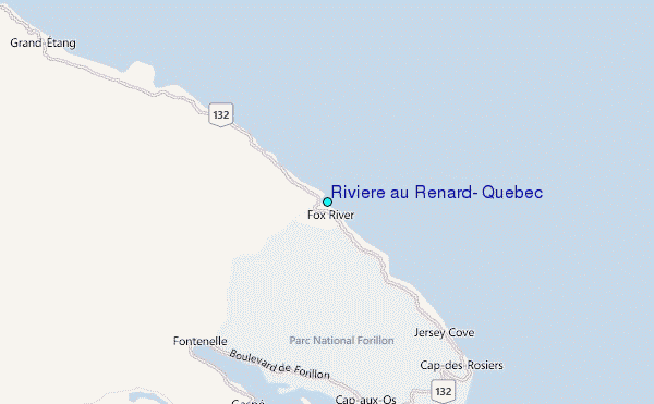 Riviere au Renard, Quebec Tide Station Location Map