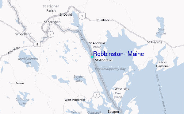 Robbinston, Maine Tide Station Location Map