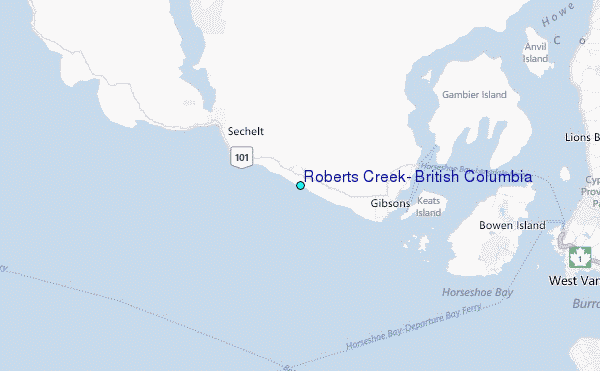 Roberts Creek, British Columbia Tide Station Location Map