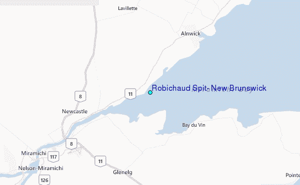 Robichaud Spit, New Brunswick Tide Station Location Map