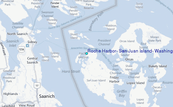 Roche Harbor, San Juan Island, Washington Tide Station Location Map