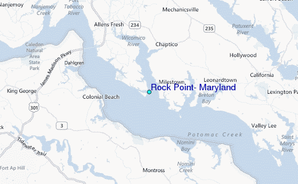Rock Point, Maryland Tide Station Location Map
