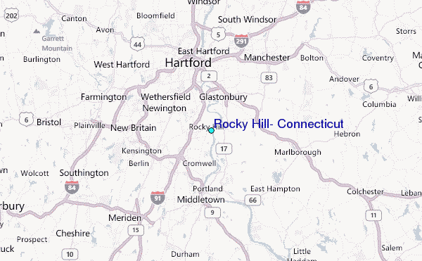 Rocky Hill, Connecticut Tide Station Location Map