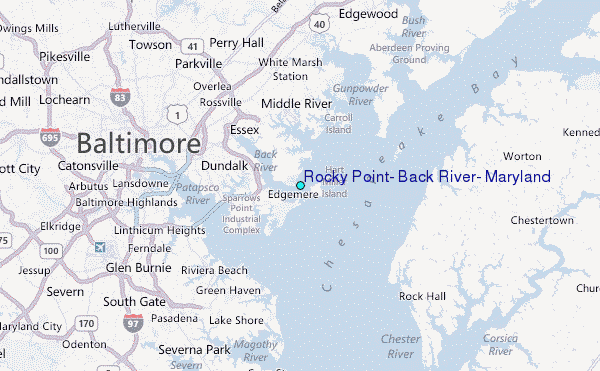 Rocky Point, Back River, Maryland Tide Station Location Map