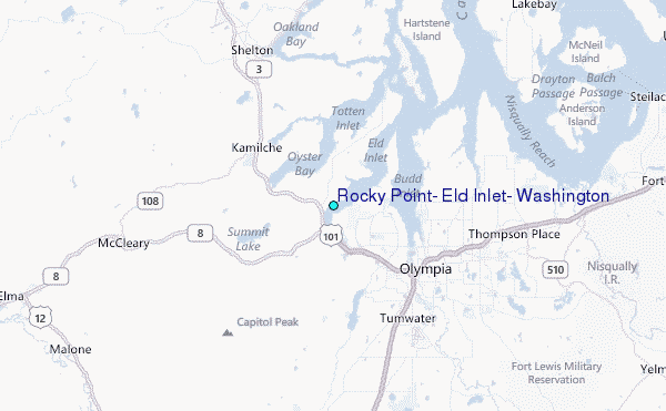 Rocky Point, Eld Inlet, Washington Tide Station Location Map