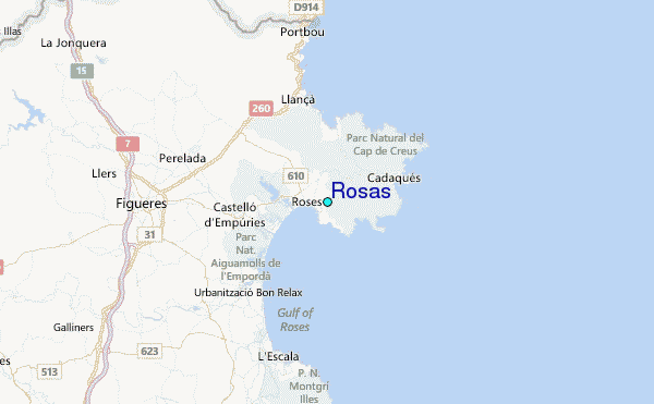 Rosas Tide Station Location Map
