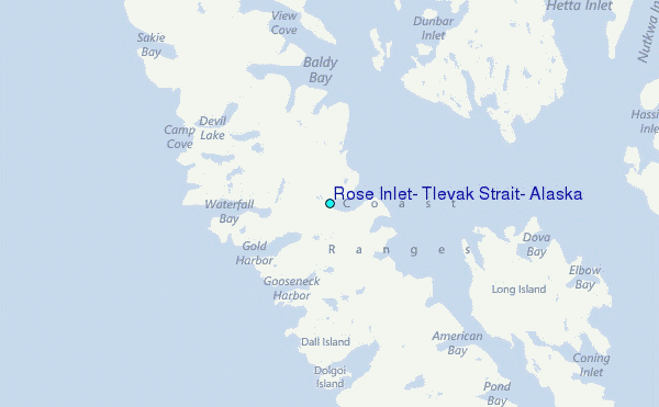 Rose Inlet, Tlevak Strait, Alaska Tide Station Location Map