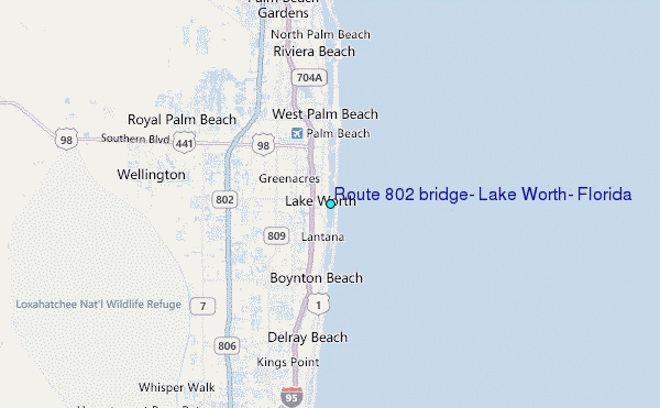Route 802 bridge, Lake Worth, Florida Tide Station Location Map