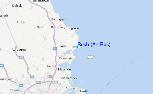 Rush (An Ros) Tide Station Location Map