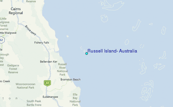 Russell Island, Australia Tide Station Location Map