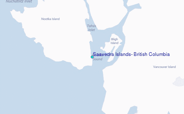 Saavedra Islands, British Columbia Tide Station Location Map