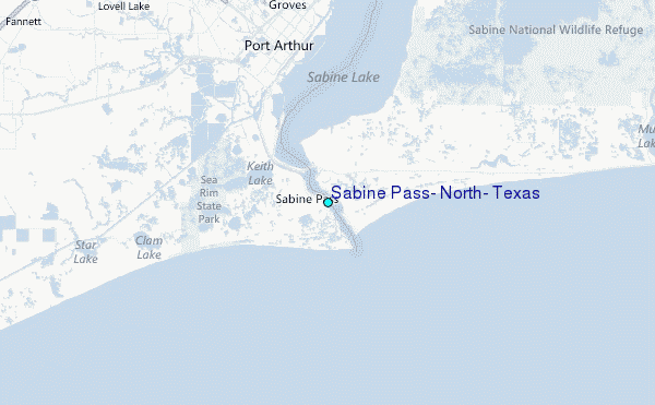 Sabine Pass, North, Texas Tide Station Location Map