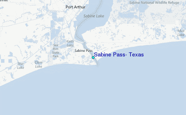Sabine Pass, Texas Tide Station Location Map