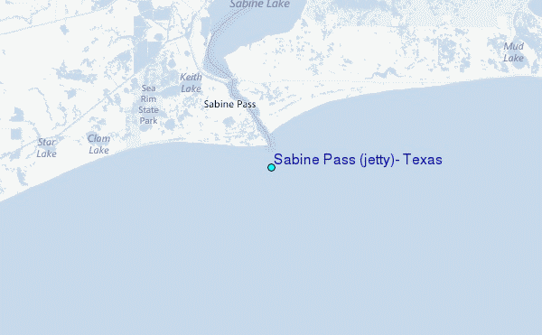Sabine Pass (jetty), Texas Tide Station Location Map