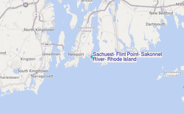 Sachuest, Flint Point, Sakonnet River, Rhode Island Tide Station Location Map