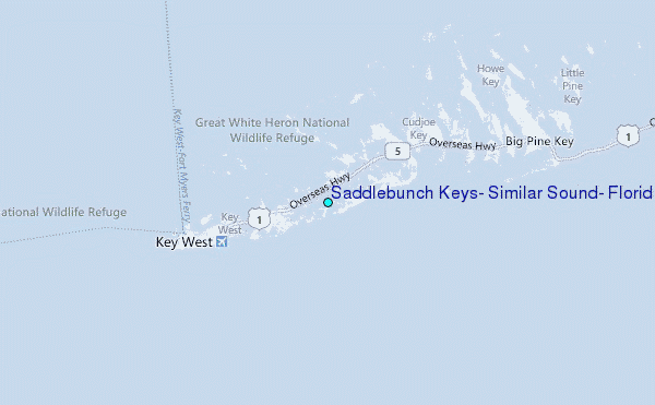 Saddlebunch Keys, Similar Sound, Florida Tide Station Location Map