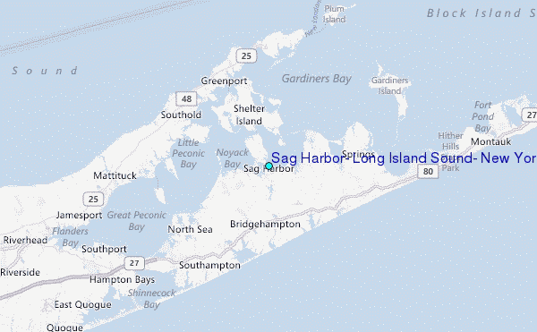 Sag Harbor, Long Island Sound, New York Tide Station Location Map