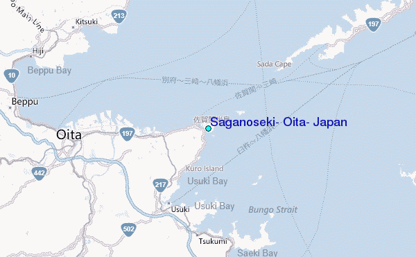 Saganoseki, Oita, Japan Tide Station Location Map