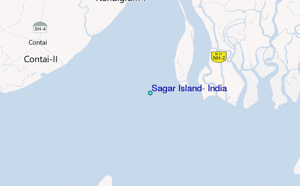 Sagar Island, India Tide Station Location Map