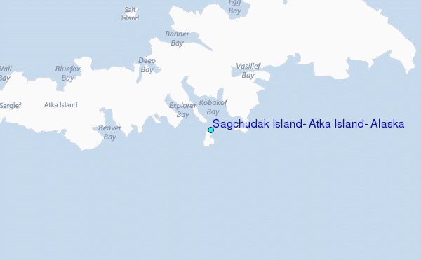 Sagchudak Island, Atka Island, Alaska Tide Station Location Map