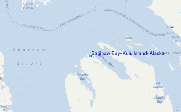 Saginaw Bay, Kuiu Island, Alaska Tide Station Location Map