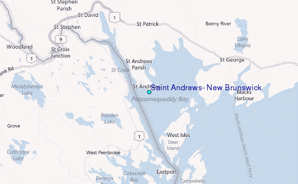 Saint Andrews, New Brunswick Tide Station Location Map