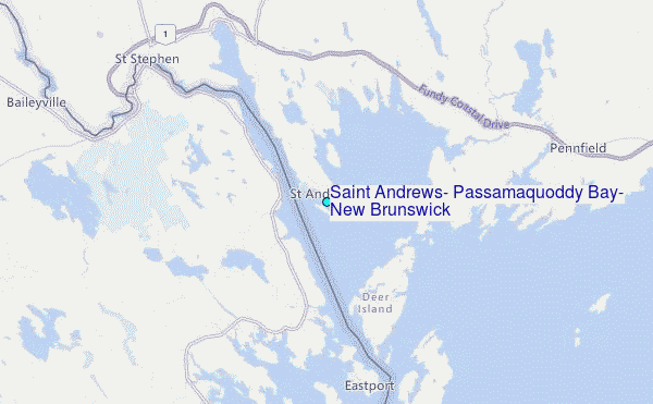 Saint Andrews, Passamaquoddy Bay, New Brunswick Tide Station Location Map