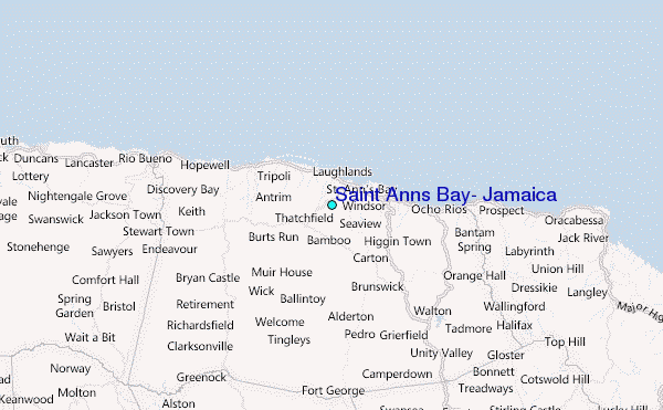 Saint Anns Bay, Jamaica Tide Station Location Map