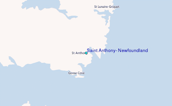 Saint Anthony, Newfoundland Tide Station Location Map