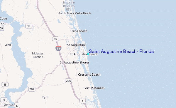 Saint Augustine Beach, Florida Tide Station Location Map