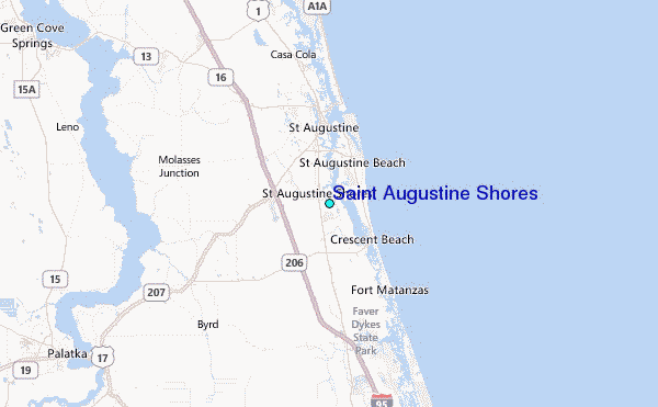 Saint Augustine Shores Tide Station Location Map