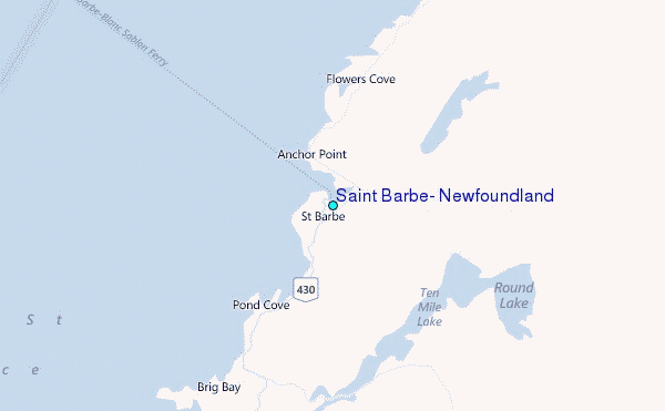 Saint Barbe, Newfoundland Tide Station Location Map