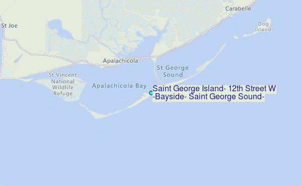 Saint George Island, 12th Street W (Bayside), Saint George Sound, Florida Tide Station Location Map