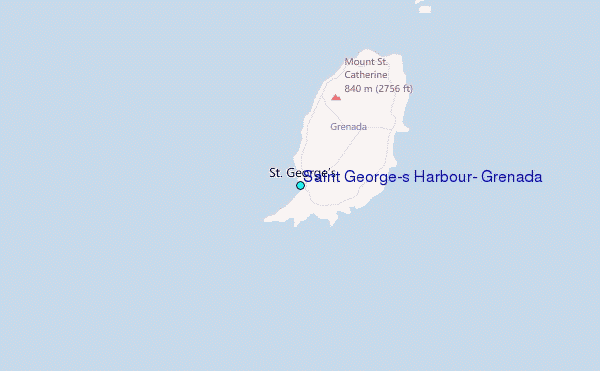 Saint George's Harbour, Grenada Tide Station Location Map